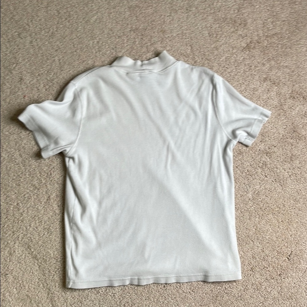 Basic Editions White Fitted Short Sleeve Mock Turtleneck - Picture 3 of 3